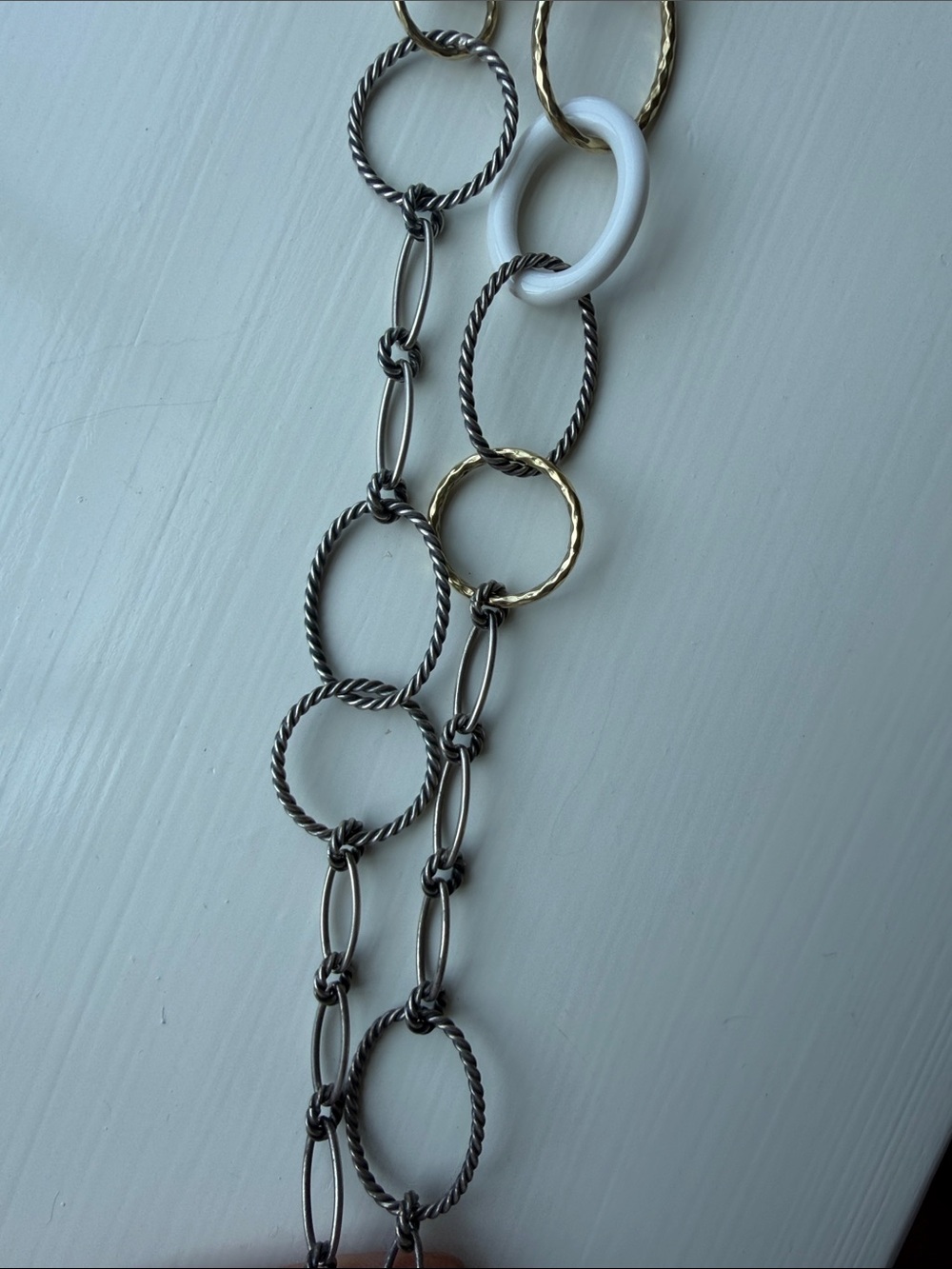 DAVID YURMAN Long cable oval Link Necklace with White Accents - Picture 4 of 6
